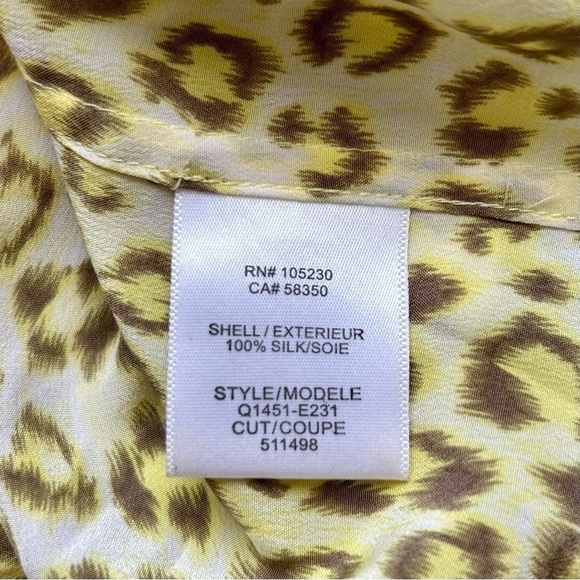 Equipment Slim Signature Leopard Print Silk
Button Down Top Long Sleeve Blouse S - Picture 10 of 11